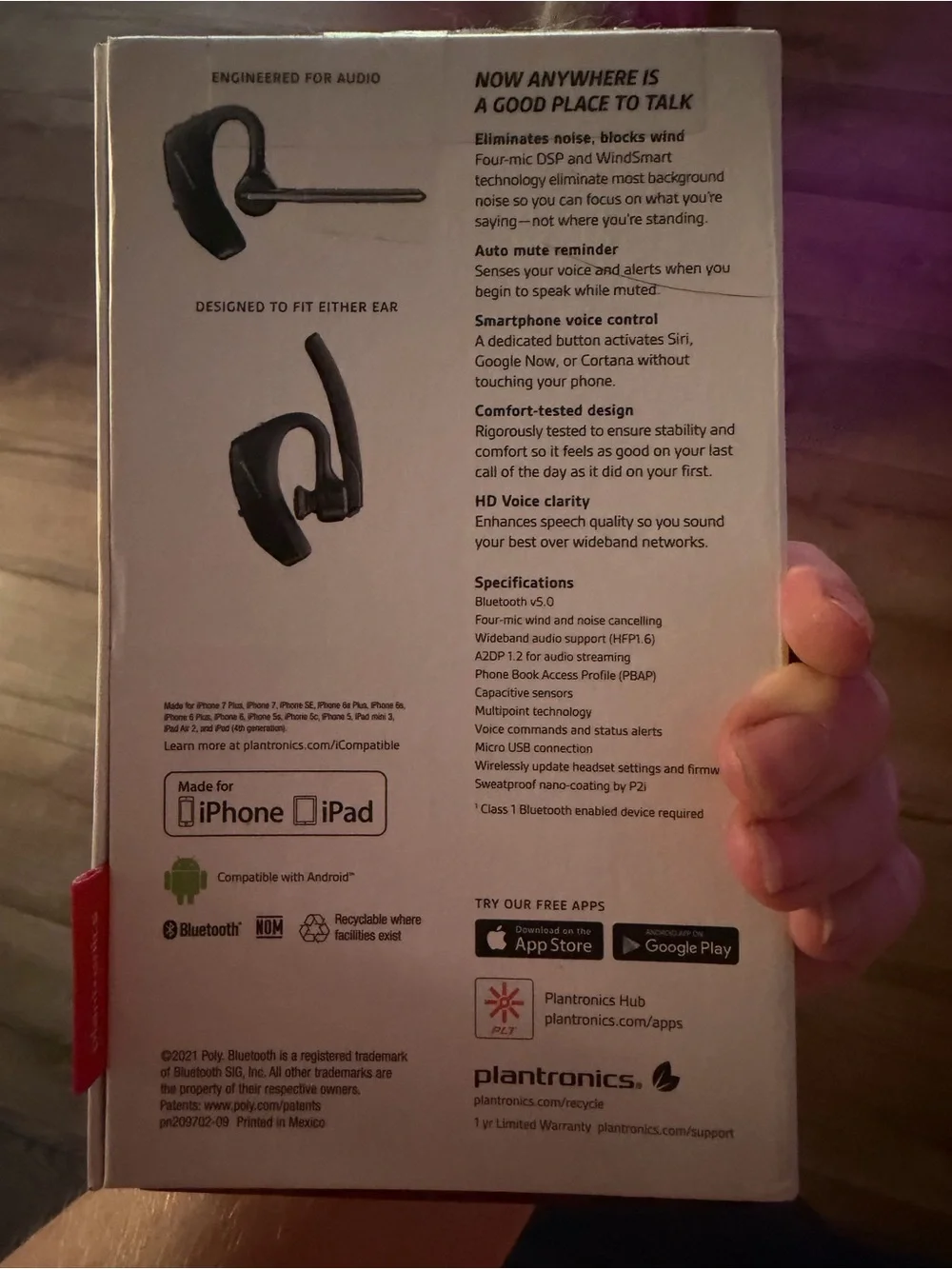 Platronics Voyager 5200 Bluetooth Headset - Black